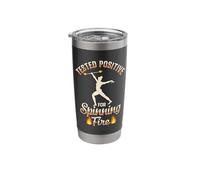 Flame Twirling Design for a Fire Dancer Stainless Steel Insulated Tumbler