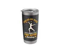 Flame Twirling Design for a Fire Dancer Stainless Steel Insulated Tumbler
