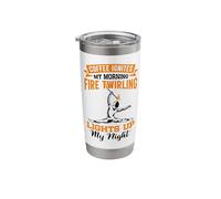 Flame Twirling Design for a Fire Dancer Stainless Steel Insulated Tumbler