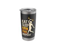 Flame Twirling Design for a Fire Dancer Stainless Steel Insulated Tumbler