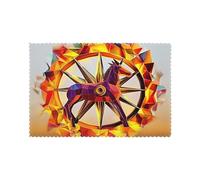 Flame War Horse Custom Christmas Placemats Set of 6 - Unique Personalized Design, Heat Resistant, Polyester Table Mats for Festive Dining Decor