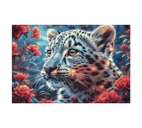Flame White Tiger 1000 Piece Jigsaw Puzzle for Adults Magical Cosmic Creatures Winter Evening Activity Cozy Relaxation Detailed Artwork Ideal Housewarming Gift 1000 PCS