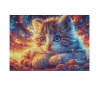 Flame White Tiger 300 Piece Jigsaw Puzzle for Adults Colorful Fantasy Wildlife Long Weekend Project Satisfying Challenge No Duplicate Pieces for Hobbyists 300 PCS
