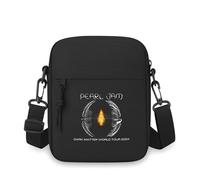 Flame within white lines. Pearl Jam tour Men Crossbody Bag Single Shoulder Women Cartoon Anime Film Printing Design Unisex