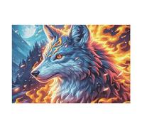 Flame Wolf 1000 Piece Jigsaw Puzzle for All Ages Fantastic Beasts Birthday Party Activity Group Fun High Resolution Print Home Decor Entertainment 1000 PCS