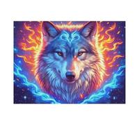 Flame Wolf 500 Piece Jigsaw Puzzle for Adults Magical Cosmic Creatures Winter Evening Activity Cozy Relaxation Detailed Artwork Ideal Housewarming Gift 500 PCS