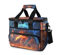Flame Wolf Galaxy Fire Cooler Bag Thermal Insulated Picnic Lunch Bag Box Large Cool Bag for Beach Picnic Camping Travel Men Women