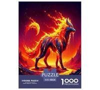 Flame Wolf1000 Piece Jigsaw Puzzles for Adults Educational Games FantasyChallenging Home Decors Great Gift Idea38x26cm/1000pcs