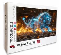 Flame Wooden Jigsaw Puzzles 122x81cm, Lion Jigsaw Puzzles 3000 Piece for Adults with Box, Educational Challenging Game, Gifts for Teens, Back Lettering Easy to Distinguish, Home Decoration, R-8559