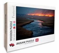 Flame Wooden Jigsaw Puzzles 30x20in, View Jigsaw Puzzles 1000 Pieces for Adults with Box, Educational Challenging Game, Back Lettering Easy to Distinguish, Summer Gifts, Beautiful Decoration, 7-6164