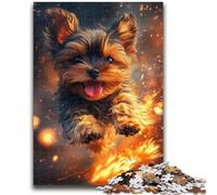 Flame Yorkshire Terrier Adult Jigsaws 1000 Pieces Difficult,Family Game Stress Reliever Difficult Challenge Great Gifts And Toys (38x26cm)