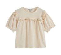 Flamed Cotton Ruffle T-Shirt Ecru 12 years