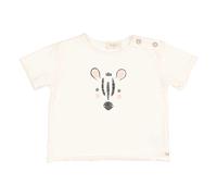 Flamed Cotton Zebra T-shirt White 3 months