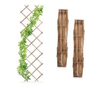 Flamed Frame Panel Climbing Extendable Trellis 60x180cm Set Wood Plant Support
