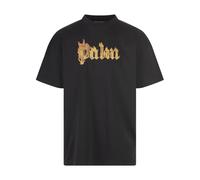 Flamed Logo Black T-shirt- male- Palm Angels- T-Shirts- Black- S- Tops S