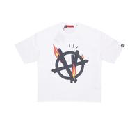 Flamed Logo Tee Soft Fit Crewneck- male- ACUPUNCTURE- T-Shirts- White- XL- Tops XL