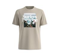 Flamed Yarn T-Shirt with Front Print and Round Neck s.Oliver Beige 3XL