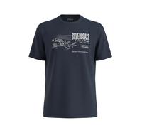 Flamed Yarn T-Shirt with Front Print and Round Neck s.Oliver Bleu 2XL
