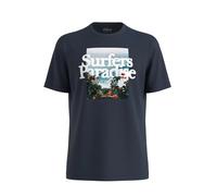 Flamed Yarn T-Shirt with Front Print and Round Neck s.Oliver Bleu 3XL