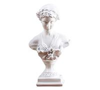 FLAMEER Classic Greek Venus Bust Statue Gypsum Sculpture Figurine Home Decor Resin Craft for Sketch Practice Artist - White