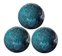 FLAMEER Mosaic Sphere Balls Table Centerpieces Set 8cm Centrepieces Bowls Decorative Orbs Orb Globe for Living Room Festival Coffee Table Decor Decorations - Blue 3Pcs