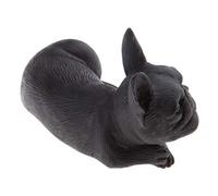 FLAMEER Vivid Resin Dog Figurine French Bulldog Art Statue Miniature Handcraft Creative Car Ornament - Multicolor, Black Lying Down