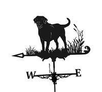 FLAMEER Weathervane 29.5" Weather Vane Retro Farm Scene Weathervane Professional Measuring Tools Patio Yard Decoration , Dog
