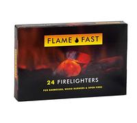 Flamefast Firelighters Starter Blocks, Quick Start, Eco Barbecue, Wood Burner, Open Fire - 1 Pack of 24