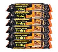 Flamefast Pack Of 12 Fire Logs Smokeless Burn Instant Firelighters
