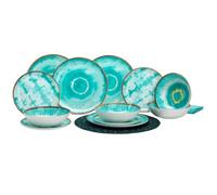 Flamefield 12-Piece Tableware Set for 4 Non-Slip Shatterproof Melamine - Boho Dream