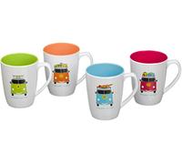 Flamefield Camper Smiles Melamine Mug Set - Multicolor- Pack of 4