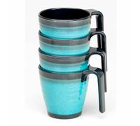 FLAMEFIELD Granite Stacked Mug Set Aqua - Pack of 4 [GA423]