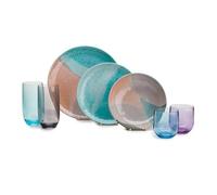 FLAMEFIELD Dunes 12-Piece Melamine Set - Elegant Desert-Inspired Dinnerware, Non-Slip & Break-Resistant, Dishwasher Safe, Perfect for Serene Indoor & Outdoor Meals