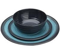 Flamefield GA0112 Granite 12 Piece Melamine Dining Set - Aqua