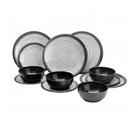 Flamefield Granite 12 Piece Melamine Tableware Dinner Picnic Set