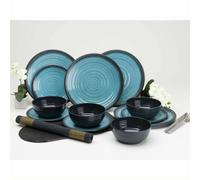 Flamefield Granite Aqua Dinner Set - Premium Melmaine 12 piece