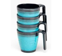 FLAMEFIELD Granite Stacked Mug Set Aqua - Pack of 4 [GA423]