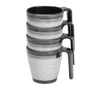 Flamefield Granite Stacked Mug Set Grey - 4 Pack