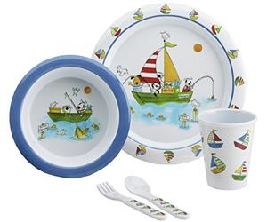 Flamefield Kid's Freddie and Friends Dining Set (Pack of 5) - White/Blue