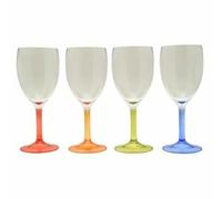 Flamefield Party Wine Glass Acrylic Camping Caravan Picnic 290ml - PACK OF 4