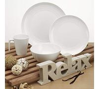 Flamefield SV0116 16-Piece Seramika Vanilla Melamine Set, White