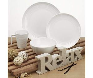 Flamefield SV0116 16-Piece Seramika Vanilla Melamine Set, White