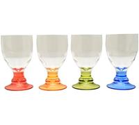 Flamefield T0186M Party Bella Acrylic Wine Goblets - Pack of 4, Assorted
