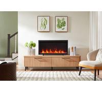 Flameko 36" Avena 3 In 1 Electric Fireplace, Freestanding, Wall Mounted, Recessed, Media Wall, Remote Control