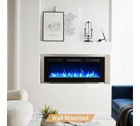 Flameko 40" Wilton 3 In 1 Electric Fireplace, Freestanding, Wall Mounted, Recessed, Media Wall, Remote Control