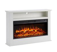 FLAMEKO 41" Freestanding Electric Fireplace, Sahara, White