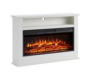 FLAMEKO 41" Freestanding Electric Fireplace, Sahara, White