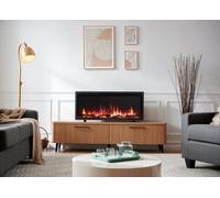 Flameko 42" Avena 3 In 1 Electric Fireplace, Freestanding, Wall Mounted, Recessed, Media Wall, Remote Control