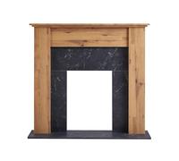 FlameKo 43’’ Mantel Surround for Verona Insert Suitable for all 16” Electric Fireplace Inserts, Multiple Colours Available (Dark Bronx Oak and Black)