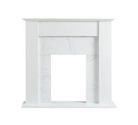FlameKo 43’’ Mantel Surround for Verona Insert Suitable for all 16” Electric Fireplace Inserts, Multiple Colours Available (White and White)